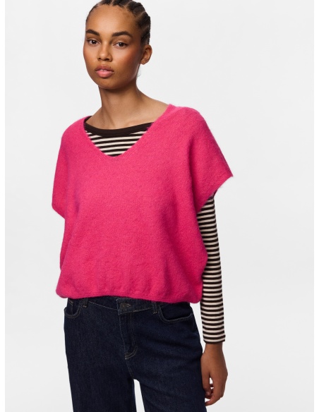 Pull Maille Shocking Pink PCALLIE PIECES - 3 | TOP